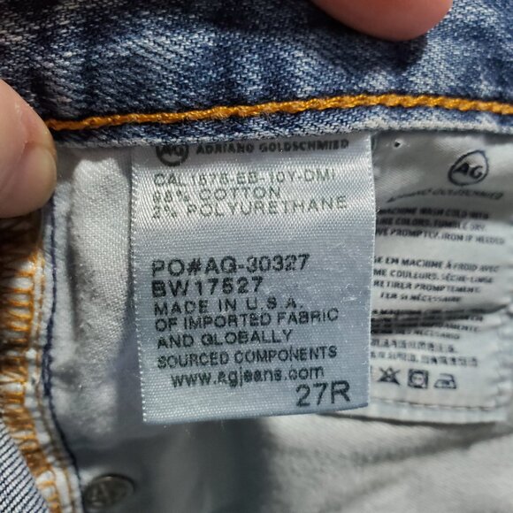 AG ADRIANO GOLDSCHMIED Ex-Boyfriend Slouchy Slim Patchwork Jeans Women's 27 x 26 - Picture 11 of 15